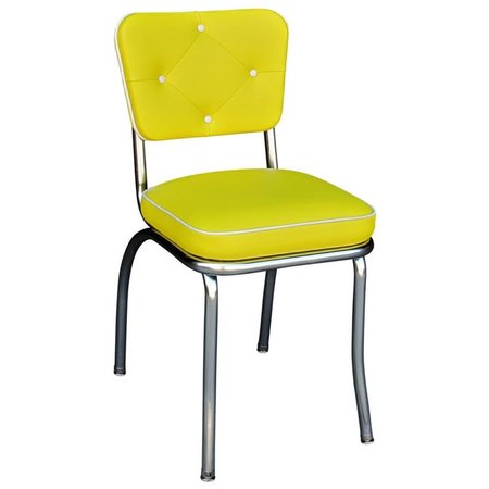 RICHARDSON SEATING CORP Richardson Seating Corp 4240YEL 4240 Lucy Diner Chair -Yellow- with 2 in. Box Seat  - Chrome 4240YEL